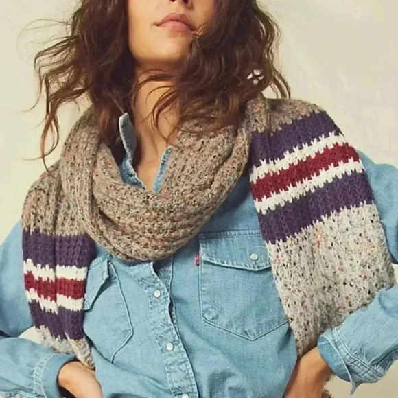 Free People Rugby Stripe Tassel Scarf - Picture 2 of 2